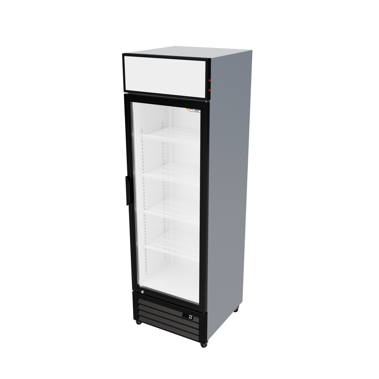 Cubo Display Fridge 335L - 1 Glass Door with Merchandising Canopy - Lockable - Energy Efficient - CS-370W-EE