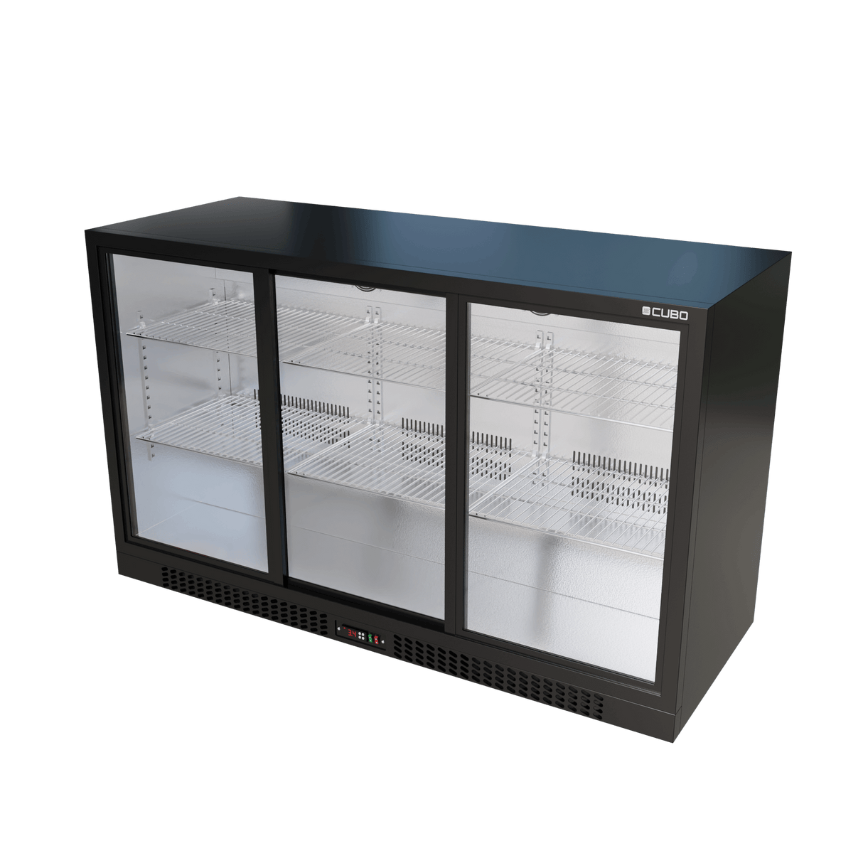 Cubo Barkoelkast 293L - 3 Schuifdeuren van glas met laag profiel - Afsluitbaar - CS-320SC-EE