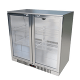 CUBO Bar Fridge 207L - 2 Hinged Glass Doors Stainless Steel - Lockable - 195 bottles - Energy Efficient - CS-210H-S-EE