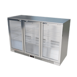 CUBO Bar Fridge 324L - 3 Hinged Glass Doors Stainless Steel - Lockable - 315 Bottles - Energy Efficient - CS-320H-S-EE