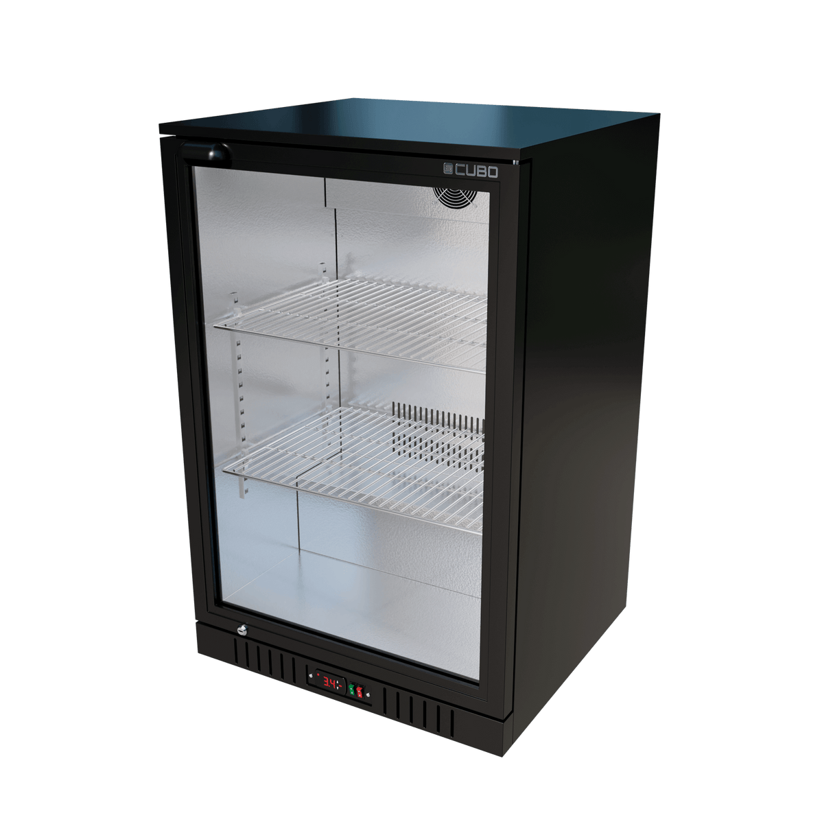 Cubo Barkoelkast 133L - 1 Glazen deur - Afsluitbaar met slot - 72 flessen - Energiezuinig - CS-130H-EE

