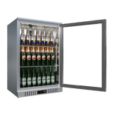 CUBO Bar Fridge 133L - 1 Glass Door Stainless Steel - Lockable - 72 Bottles - Energy Efficient - CS-130H-S-EE