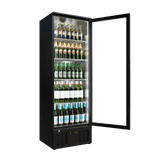 Cubo Drankenkoelkast 300L - Zwart met RVS binnenkant - 1 glazen deur met LED-verlichting - Afsluitbaar met slot - Energiezuinig - CS-310H