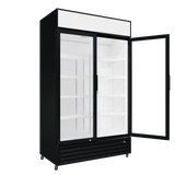 CUBO Display Fridge 525L - 2 Hinged Glass Door with Merchandising Canopy - Lockable - Energy Efficient - CS-690A-EE