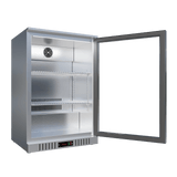 CUBO Bar Fridge 133L - 1 Glass Door Stainless Steel - Lockable - 72 Bottles - Energy Efficient - CS-130H-S-EE