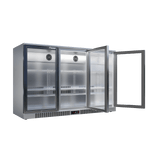 CUBO Bar Fridge 324L - 3 Hinged Glass Doors Stainless Steel - Lockable - 315 Bottles - Energy Efficient - CS-320H-S-EE