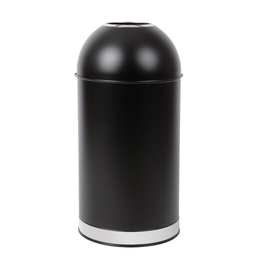 Bolero Steel Open Lid Bullet Bin Black 40Ltr - CW954  Bolero