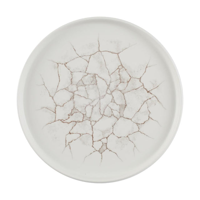 Churchill Studio Prints Kintsugi Agate Walled Plates Grey 260mm (Pack of 6) - CX677  Churchill