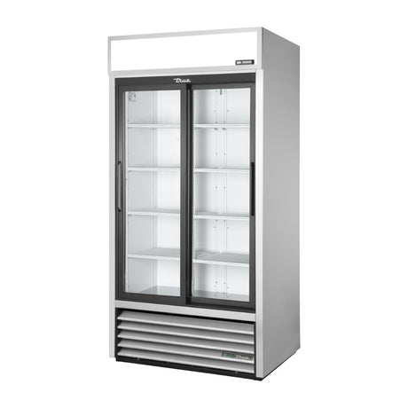 True Upright Double Door Merchandiser Fridge Aluminium GDM-33-HC-LD - CX786  True