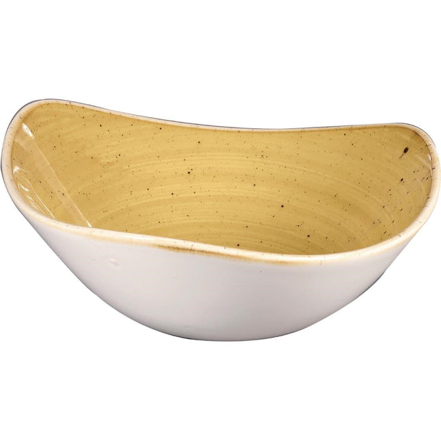 Churchill Stonecast Triangular Bowl Mustard 185mm (Pack of 12) - CY737  Churchill