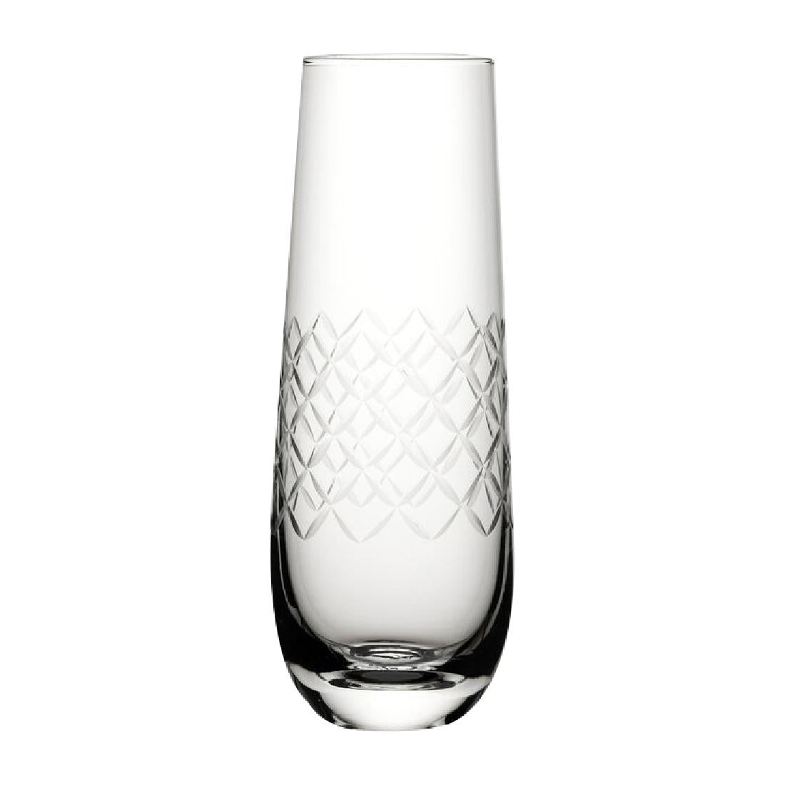 Utopia Raffles Diamond Champagne Glasses 300ml (Pack of 6) - CZ060  Utopia