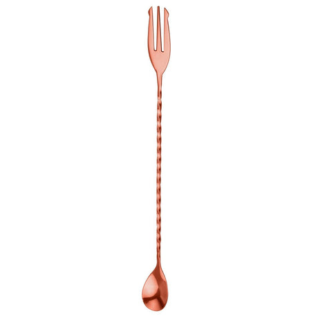 Beaumont Mezclar Cocktail Spoon With Fork Copper - CZ551  Beaumont