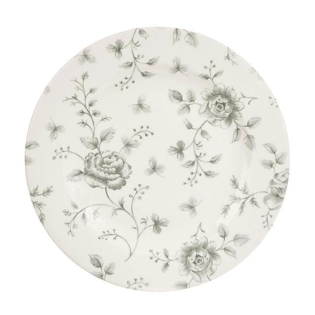 Churchill Vintage Prints Rose Chintz Profile Plates Grey 210mm (Pack of 6) - DA666  Churchill