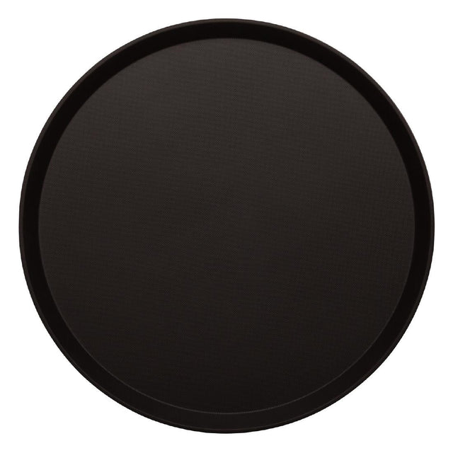 Cambro Treadlite Fibreglass Round Non-Slip Tray Black 355mm - DB003  Cambro