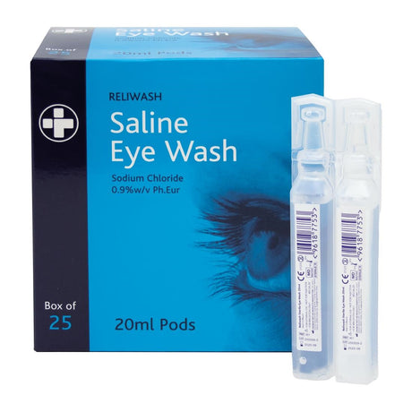 Eye Wash Pods - 20ml (Box 25) - DC126  Reliance Medical