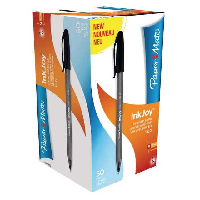 Paper Mate Inkjoy 100 Capped Medium Black Tuck (Pack of 50) - DE717  Paper Mate