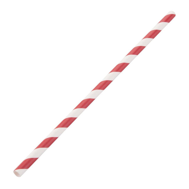 Fiesta Compostable Paper Straws Red Stripes (Pack of 250) - DE927  Fiesta