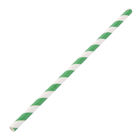 Fiesta Compostable Paper Straws Green Stripes (Pack of 250) - DE928  Fiesta