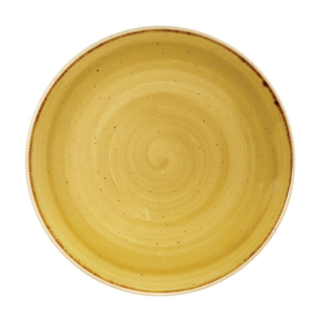 Churchill Stonecast Round Coupe Plates Mustard Seed Yellow 260mm - DF785  Churchill