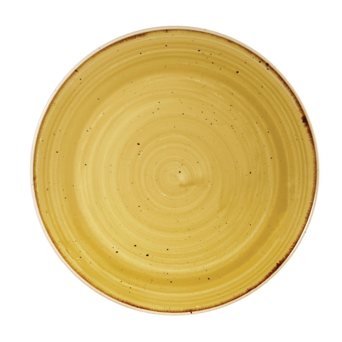 Churchill Stonecast Round Coupe Plates Mustard Seed Yellow 220mm - DF786  Churchill