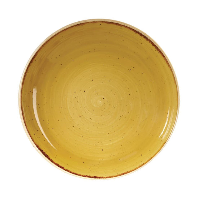 Churchill Stonecast Round Coupe Bowls Mustard Seed Yellow 248mm - DF787  Churchill