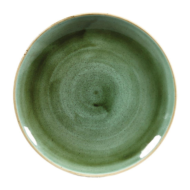 Churchill Stonecast Round Coupe Plates Samphire Green 217mm (Pack of 12) - DF996  Churchill