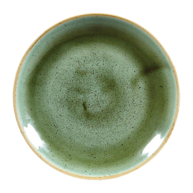 Churchill Stonecast Round Coupe Plates Samphire Green 165mm (Pack of 12) - DF997  Churchill