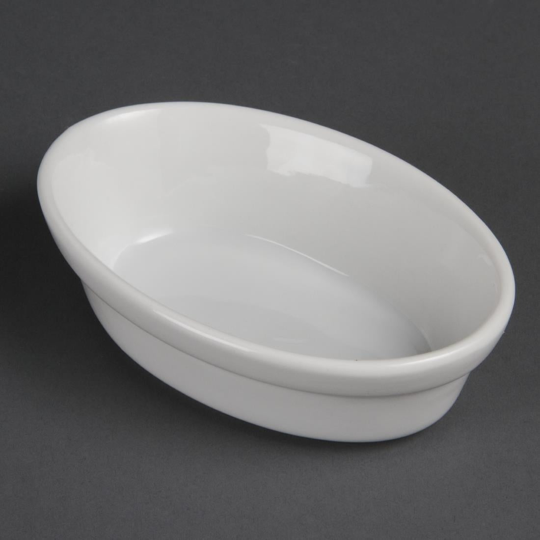 Olympia Whiteware Oval Pie Bowls 145mm (Pack of 6) - DK806  Olympia