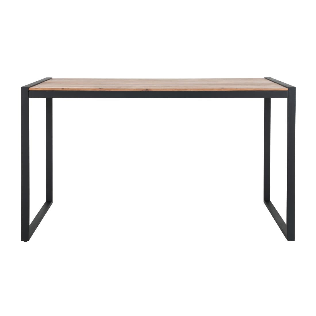 Bolero Steel and Acacia Industrial Bar Table 1800x900mm - DK905  Bolero