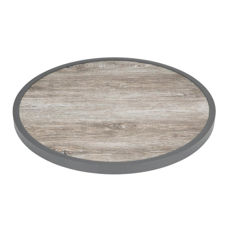 Bolero Fibre Glass Round Table Top Wood Effect 580mm - DL486  Bolero