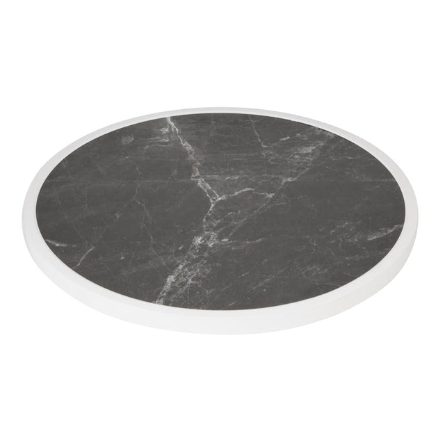 Bolero Fibre Glass Round Table Top Dark Granite Effect 580mm - DL487  Bolero