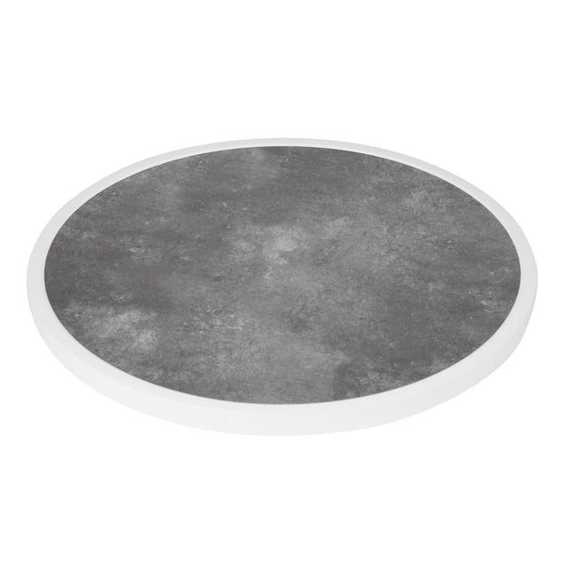 Bolero Fibre Glass Round Table Top Dark Stone Effect 580mm - DL488  Bolero