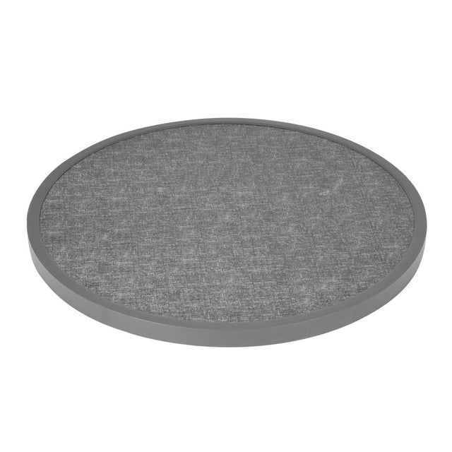 Bolero Fibre Glass Round Table Top Brushed Black 580mm - DL489  Bolero