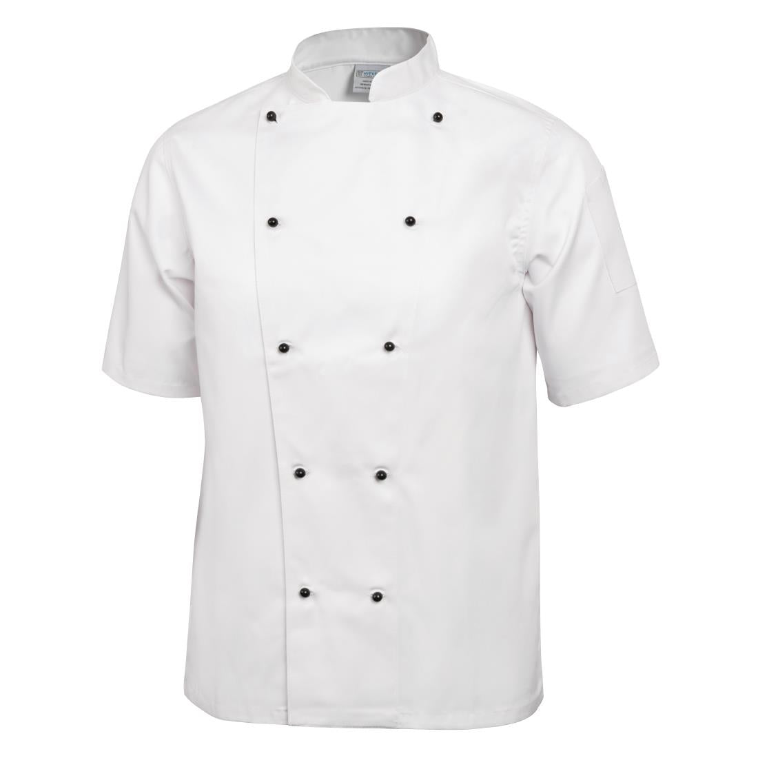 Whites Chicago Unisex Chefs Jacket Short Sleeve White L - DL711-L  Whites Chefs Clothing