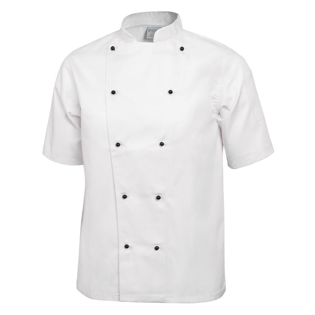 Whites Chicago Unisex Chefs Jacket Short Sleeve White L - DL711-L  Whites Chefs Clothing