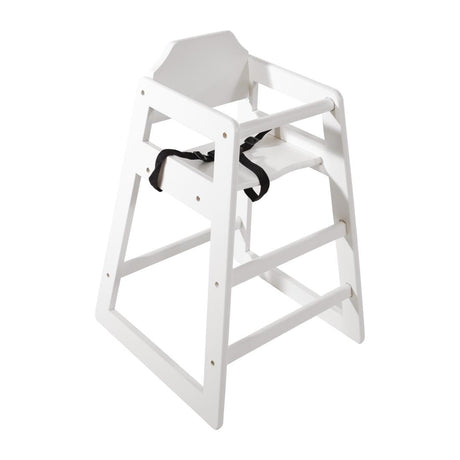 Bolero Wooden High Chair Antique White Finish - DL833  Bolero