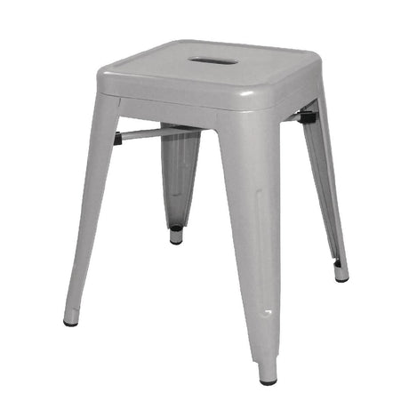 Bolero Bistro Galvanised Steel Low Stool (Pack of 4) - DL875  Bolero