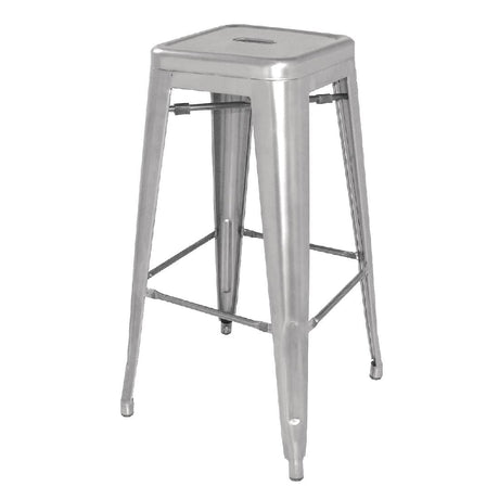 Bolero Bistro Galvanised Steel High Stool (Pack of 4) - DL876  Bolero