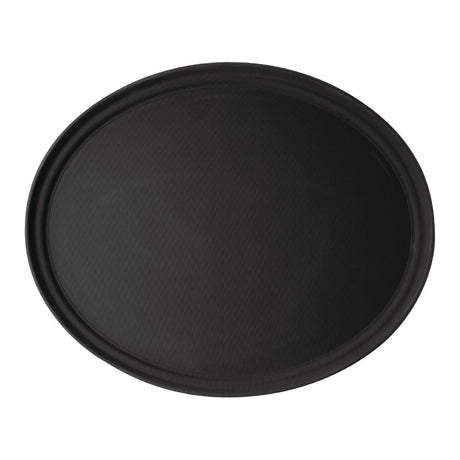 Cambro Camtread Large Fibreglass Oval Non-Slip Tray Black 600mm - DM783  Cambro