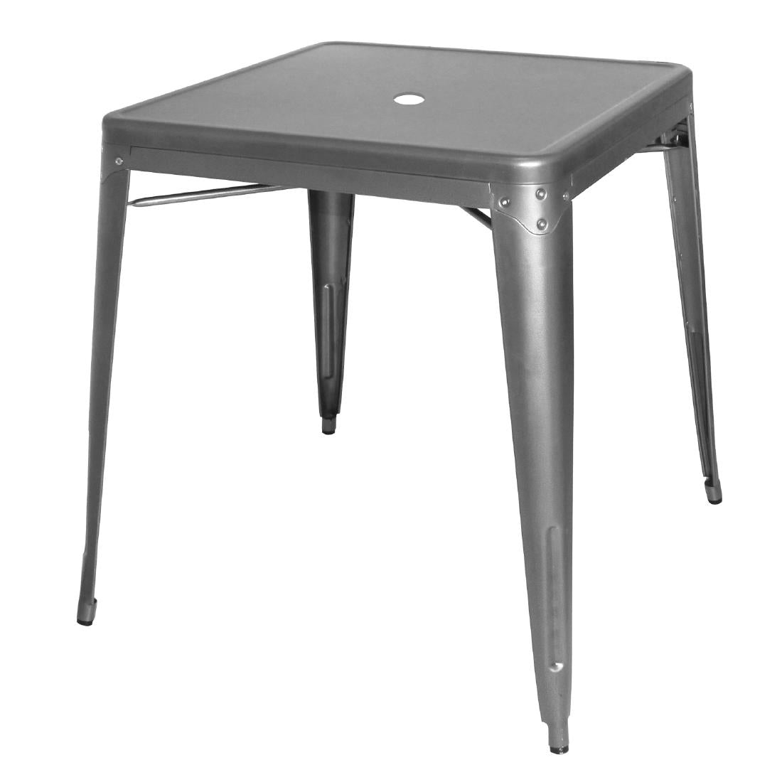 Bolero Bistro Square Steel Table Gun Metal 668mm - DM904  Bolero