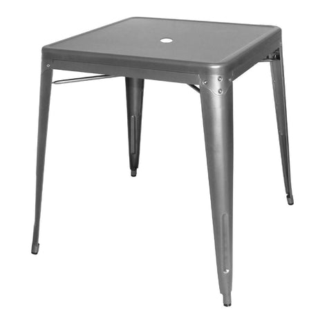 Bolero Bistro Square Steel Table Gun Metal 668mm - DM904  Bolero