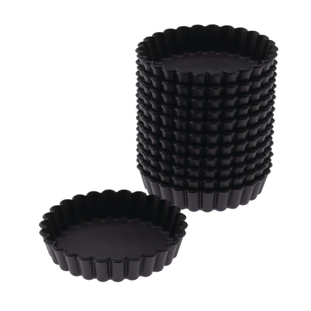 Matfer Bourgeat Exoglass Round Fluted Tartlet Mould 100mm (Pack of 12) - DN955  Matfer Bourgeat