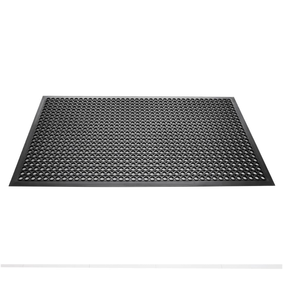 Jantex Rubber Anti Fatigue Anti Slip Floor Safety Mat Black 1500 x 900mm - DP206  Jantex