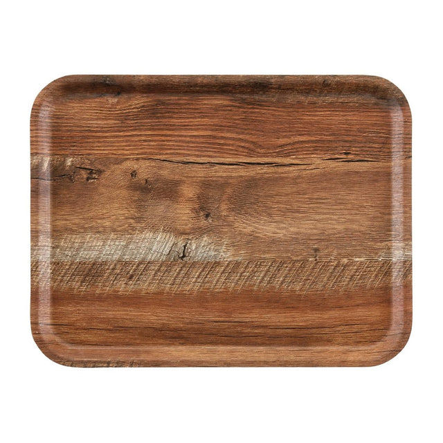 Cambro Madeira Laminate Canteen Tray Brown Oak 460mm - DR586  Cambro