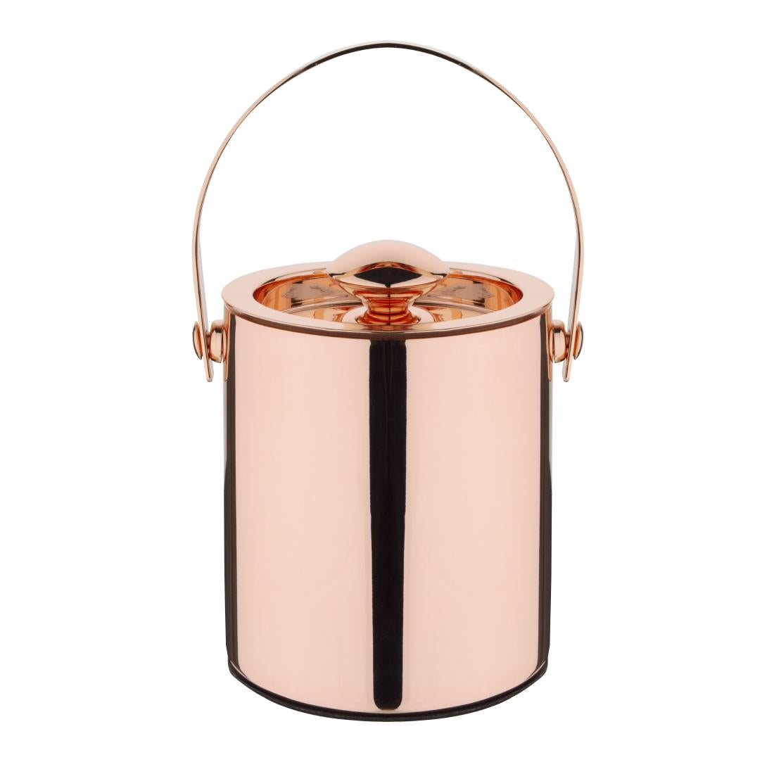 Olympia Double Walled Ice Bucket with Lid 1Ltr Copper - DR740  Olympia