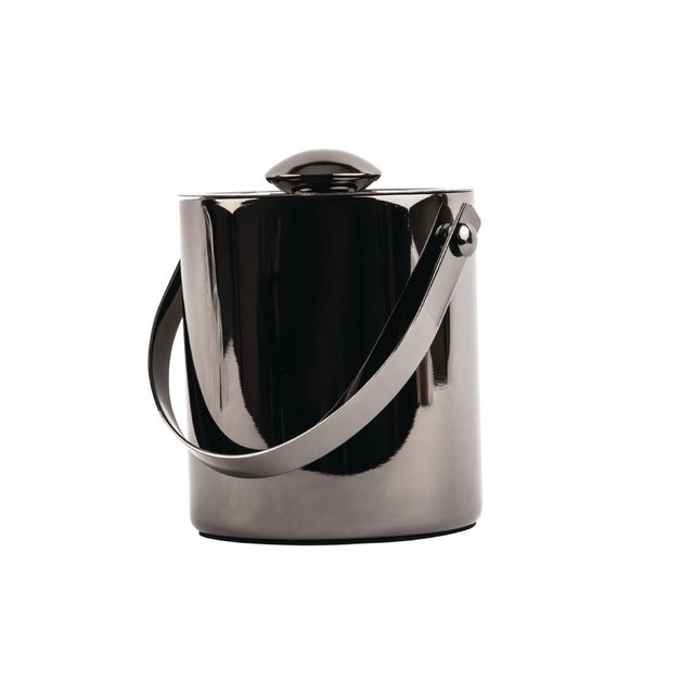 Olympia Double Walled Ice Bucket with Lid 1Ltr Gunmetal - DR742  Olympia