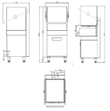 Maxima  Pass Through Dishwasher 50 x 50cm - With Rinse Aid Pump - 400V  - 09201020