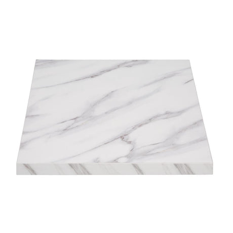 Bolero Pre-Drilled Square Table Top Marble Effect 600mm - DT444  Bolero