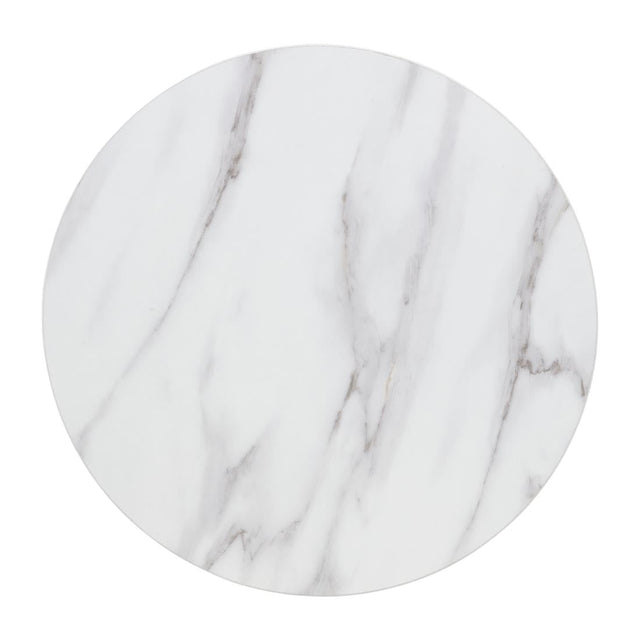 Bolero Pre-drilled Round Table Top Marble Effect 600mm - DT445  Bolero