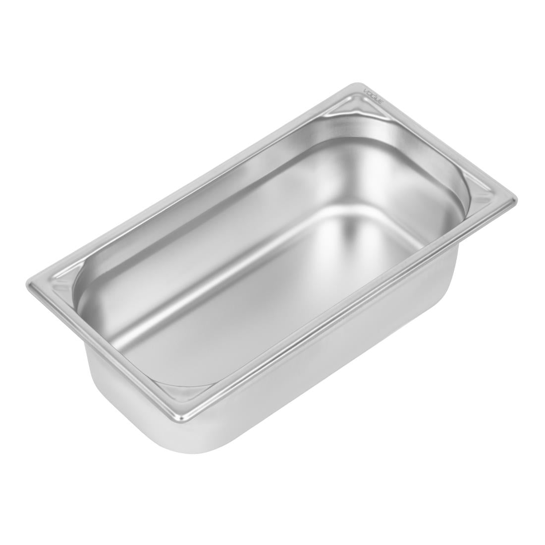 Vogue Heavy Duty Stainless Steel 1/3 Gastronorm Tray 100mm - DW443  Vogue